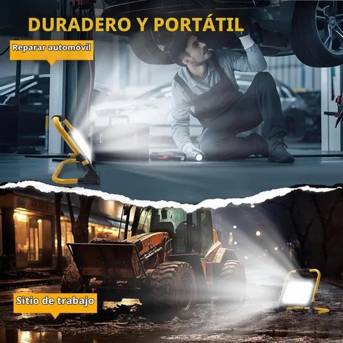 Vista 6 de Luces de trabajo LED con soporte, luz de trabajo ajustable