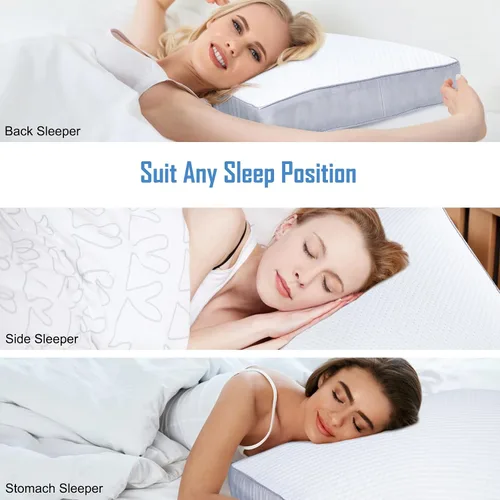 Vista 8 de COOLBEBE Almohadas de cuello de espuma prémium para aliviar la presión, almohadas de cubo estándar suaves para dormir, cómoda almohada cervical