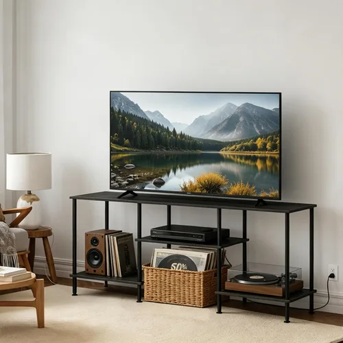 Vista 6 de Soporte de TV de 50 pulgadas para dormitorio, soportes de TV gris