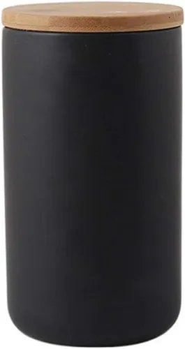Vista 11 de YYW - Recipientes de almacenamiento de alimentos de cerámica con tapas, tarro de almacenamiento de alimentos de 27.1 fl oz/27oz Black Kitchen