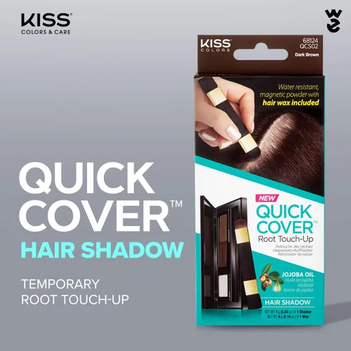 Vista 2 de KISS Cubierta rápida para retoque de raíces, sombra de cabello, marrón oscuro QCS02