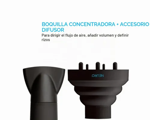Vista 5 de Neuro by Paul Mitchell Grip - Secador de pelo sin mango, múltiples ajustes de calor + velocidad, botón Cool Shot