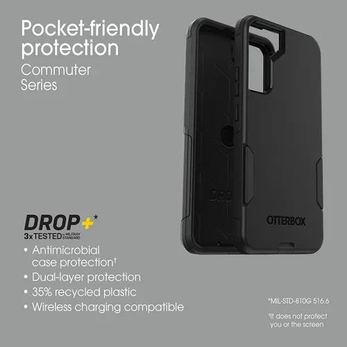 Vista 6 de Funda OtterBox Commuter Series para Samsung Galaxy S22+ (Solamente) - Embalaje No Minorista - Negro