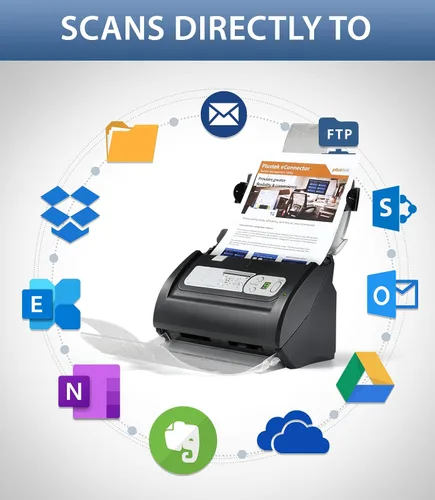 Vista 3 de Plustek PSD300 Plus Escáner de documentos Software Support Directly scan to Cloud, SharePoint, Office 365 and Built-in Barcode Recognition Function