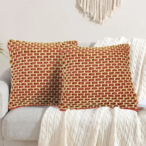Vista 14 de Boho Living Jada - Funda decorativa para almohada, incluye acento, diseño tejido premium, decoración para sala de estar, (2) funda de almohada de 20