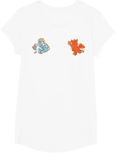Vista 69 de Camiseta de gato ángel y diablo sentado en tu hombro Nerd Kitten, Negro