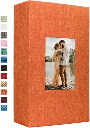 Vista 31 de Vienrose - Álbum de fotos de 4 x 6 pulgadas, 100 páginas, cubierta de lino con ventana frontal, para bebés, bodas, familias, niños y aniversarios