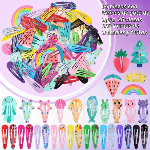 Vista 3 de Anezus 80 pinzas para el cabello para niñas, pasadores de pelo antideslizantes de metal para niñas, niños, adolescentes y mujeres