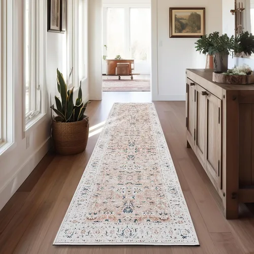 Vista 11 de jinchan Alfombra de entrada de 2 x 3 pulgadas, lavable, diseño floral vintage, tapete pequeño para interiores, bohemio, ligero, delgado