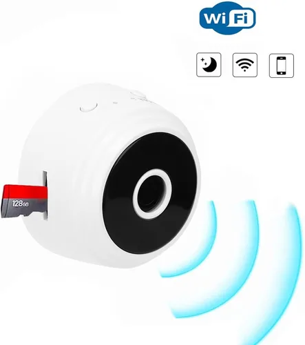 Vista 4 de A9, cámara 1080P con cubierta trasera magnética, mini videocámara de seguridad para el hogar Micro cámara de video (blanco)