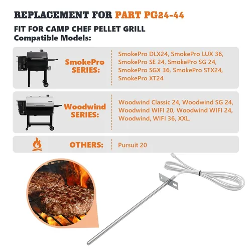 Vista 2 de Sensor de sonda de temperatura RTD para parrillas de ahumadores de pellets
