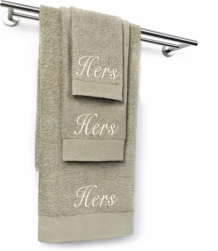 Vista 22 de Kaufman - Juego de toallas de baño bordadas personalizadas de calidad de hotel, toalla de mano y toallas para los dedos, 100% algodón para baño