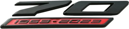Vista 3 de 2 unidades de emblemas laterales 3D de 70 aniversario, repuesto para C8 Corvette 2020-2024, original GM 70 aniversario (negro, rojo)