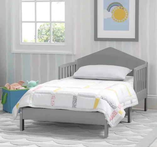 Vista 2 de Delta Children Homestead - Cama para niños pequeños, certificado Greenguard Gold, color gris