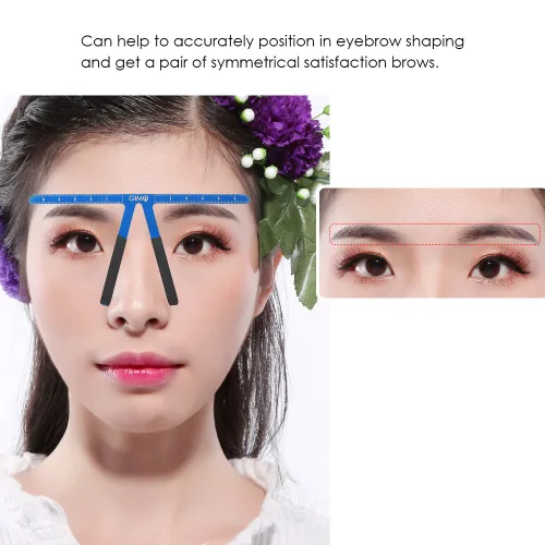 Vista 8 de Sonew Regla de cejas Maquillaje Pinza simétrica Posicionamiento de tres puntos Shaper Herramienta de medida reutilizable ()