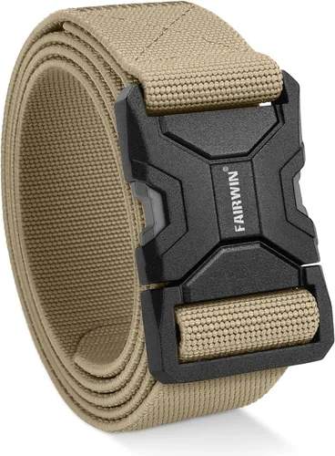 Vista 10 de FAIRWIN Tactical Belt Men, 1.5" Stretch Nylon Web Military Hiking Rigger Work Belts with Quick-Release Seatbelt Buckle