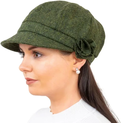 Vista 4 de Newsboy - Gorro de lana para mujer, hecho en Irlanda, 8 paneles, talla única Carbón vegetal