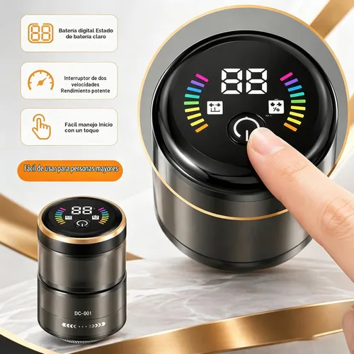 Vista 6 de Afeitadora eléctrica inteligente de cabeza calva 2 en 1, sistema de Negro