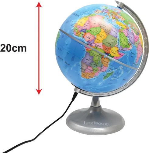 Vista 3 de Lexibook Planetario globo luminoso, STEM, globo 2 en 1 durante el día, mapa de constelación por la noche, azul/negro, NLJ185EN