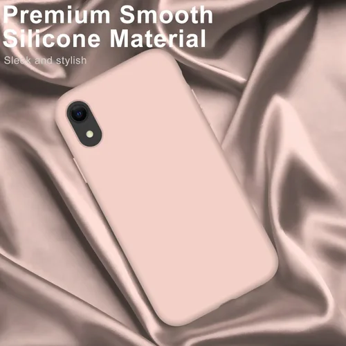 Vista 3 de bemal Funda para iPhone XR,Silicona líquida de ajuste delgado,Protector de pantalla Rosa bebé