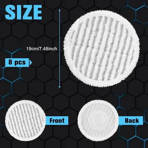 Vista 4 de 8 Pack Steam Mop Replacement Pads, Washable Steam Scrub Pads