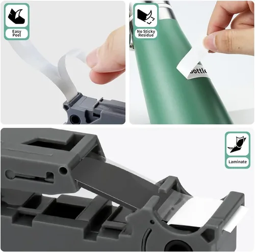 Vista 6 de Paquete de 6 cintas de 6 mm 0.23" laminadas compatibles para Brother P Touch, cinta de etiquetas de 6 mm Tze211 Tze111 Tze411 Tze511 Tze611 Tze711