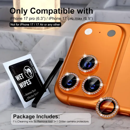 Vista 108 de Choiche Compatible para iPhone 16 Pro/iPhone 16 Pro Max Protector de Lente de Cámara, Vidrio Templado 9H Protector de Pantalla de Cubierta de Cámara