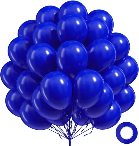 Vista 10 de FOTIOMRG Globos negros de 12 pulgadas, paquete de 100 globos de látex negros para cumpleaños, graduación, Halloween, baby shower, día del padre