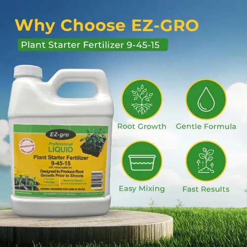 Vista 4 de EZ-gro - Fertilizante de inicio de plantas y fertilizante de plántulas Nuestro fertilizante líquido para plántulas es un excelente iniciador