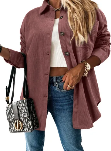 Vista 85 de ZOLUCKY Chaqueta de manga larga con botones para mujer, talla grande, blusas