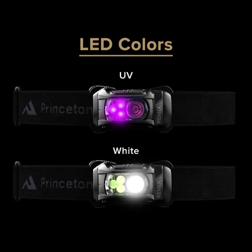 Vista 2 de Princeton Tec Remix Linterna Frontal LED (Negro, 300 Lúmenes Blanco y UV)