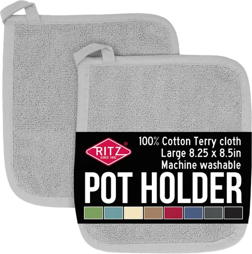 Vista 17 de RITZ Guante de olla y protector térmico de rizo: Resistente al calor sin igual, duradero 100% algodón – Diseñado ergonómicamente para un agarre