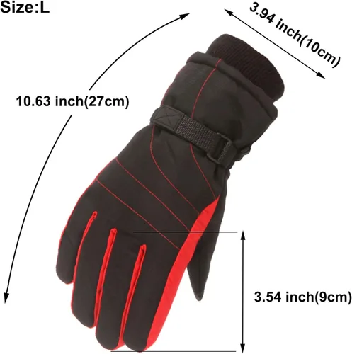 Vista 3 de Guantes de nieve para niños y niñas, impermeables, guantes de invierno para niños, guantes de esquí para niños, guantes de nieve para niños
