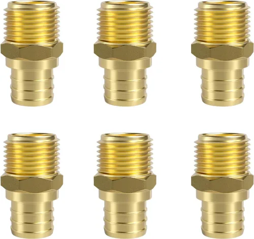 Vista 21 de SUNGATOR Paquete de 2 adaptadores machos Pex de 1 pulgada, latón sin plomo, accesorios Pex de 1 pulgada