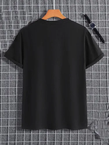 Vista 2 de SOLY HUX Camiseta casual de manga corta con estampado de naipes para hombre