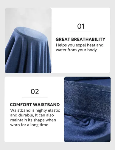 Vista 4 de DAVID ARCHY Calzoncillos para hombre, micro modal, sin bragueta, bolsa de apoyo, suave y cómoda, paquete de 4