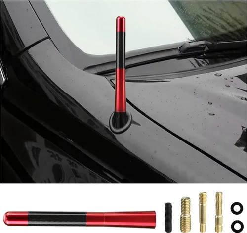 Vista 14 de Dickno Antena corta para automóvil, antena de radio de aluminio de 1.37 pulgadas, repuesto de mástil, antena de recepción de radio AM/FM automática