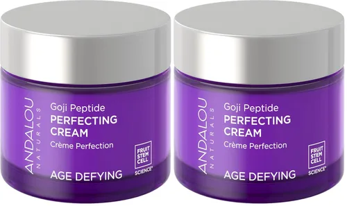 Vista 9 de Andalou Naturals Goji Peptide Perfecting Cream - Hidratante facial que desafía la edad con resveratrol, CoQ10 - Apoya el colágeno de la piel