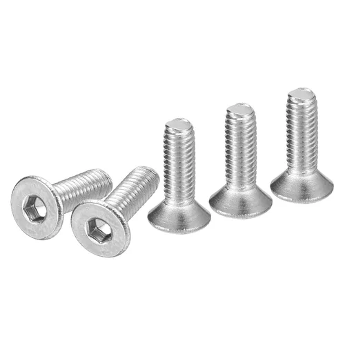 Vista 8 de DTGN Tornillos de cabeza plana con tuerca de vaso hexagonal M3-0.5 x 6 mm, paquete de 100, tornillos de cabeza plana con tuerca hexagonal de acero