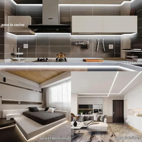 Vista 3 de echosari Tira de luces operadas por batería, 16.5 pies, 150 LED 2835 SMD, tiras de luces para armario con control remoto para dormitorio, cocina