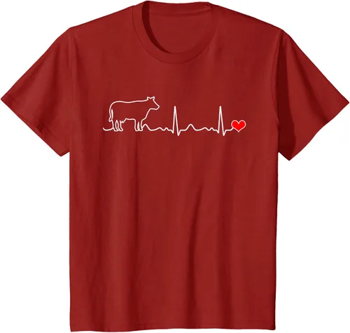 Vista 70 de Camiseta de paciente con corazón I Love My Cow Valve EKG Heartbeat Heart Pacient, Negro, S