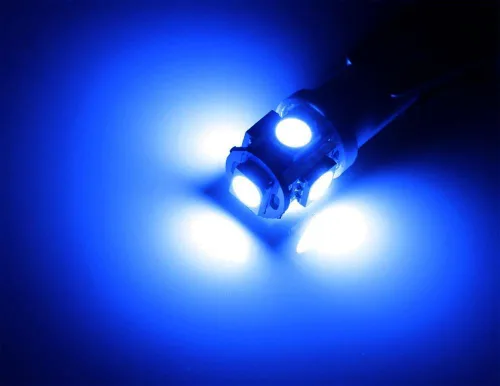 Vista 7 de iJDMTOY 5-SMD 168 194 2825 T10 Bombillas LED para matrícula, ultra azul