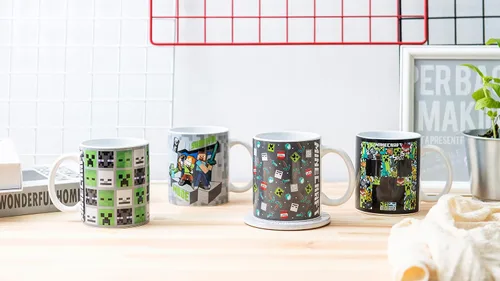 Vista 14 de Zak Designs Minecraft - Juego único de tazas de café de cerámica, tazas de café con mango cómodo para regalos de jugadores, aptas para lavavajillas