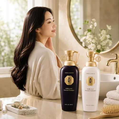 Vista 7 de Daeng Gi Meo Ri- Ki Gold Premium Champú + juego de tratamiento, promueve el crecimiento del cabello, humectación eficaz para cabello seco y áspero