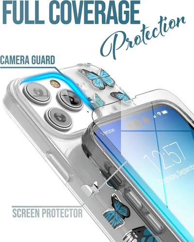 Vista 2 de ENCASED Funda magnética diseñada para iPhone 14 PRO con protector de pantalla para mujer, compatible con accesorios MagSafe para teléfono
