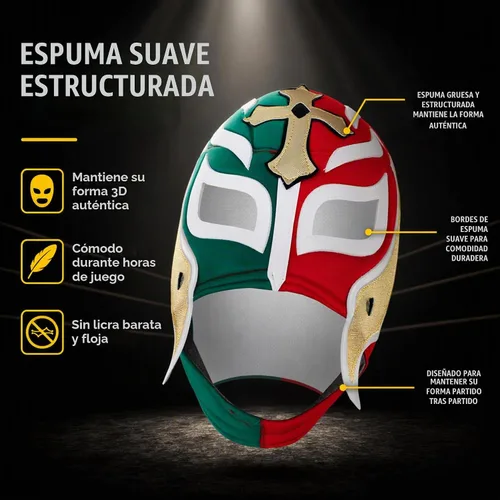 Vista 7 de Make It Count (Pick your) Máscara de lucha libre Luchador para niños y jóvenes (niños - Ajuste)