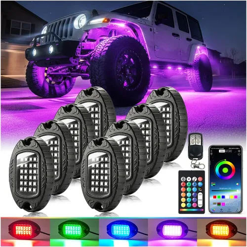 Vista 19 de 1 Cápsula de Repuesto para Cápsula Dañada para Luces de Roca LED RGB Segmentadas de 12v Luz Inferior Multicolor Impermeable de Neón para Jeep
