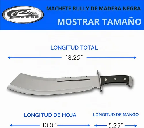 Vista 3 de SZCO Supplies Machete de madera negra de 18.25" (926948-BK)