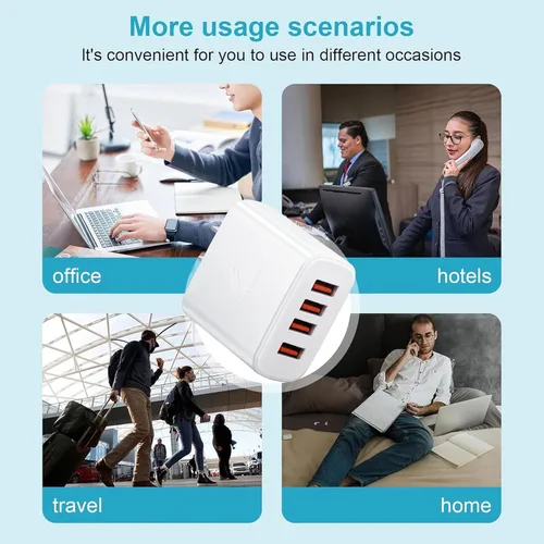 Vista 5 de Cubo de carga USB, enchufe de cargadores de pared, adaptador de enchufe de alimentación, estación de carga, base de caja compatible con teléfono 15