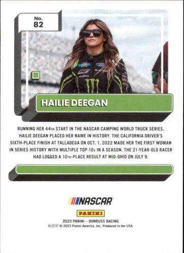 Vista 2 de 2023 Donruss Racing Silver #82 Hailie Deegan Monster Energy/DGR-Crosley/Ford Official NASCAR Trading Card